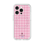 スリムプロテクションプレミアムケース with MagSafe［ Houndstooth Pattern Pink with LANVIN en Bleu logo- ランバン 千鳥格子柄 ピンク ］