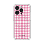 スリムプロテクションプレミアムケース with MagSafe［ Houndstooth Pattern Pink with LANVIN en Bleu logo- ランバン 千鳥格子柄 ピンク ］