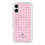 スリムプロテクションプレミアムケース with MagSafe［ Houndstooth Pattern Pink with LANVIN en Bleu logo- ランバン 千鳥格子柄 ピンク ］