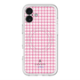 スリムプロテクションプレミアムケース with MagSafe［ Houndstooth Pattern Pink with LANVIN en Bleu logo- ランバン 千鳥格子柄 ピンク ］