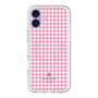 スリムプロテクションプレミアムケース with MagSafe［ Houndstooth Pattern Pink with LANVIN en Bleu logo- ランバン 千鳥格子柄 ピンク ］