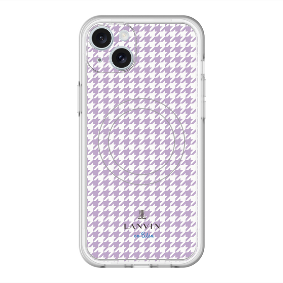 スリムプロテクションプレミアムケース with MagSafe［ Houndstooth Pattern Purple -with LANVIN en Bleu logo ランバン 千鳥格子柄 パープル ］