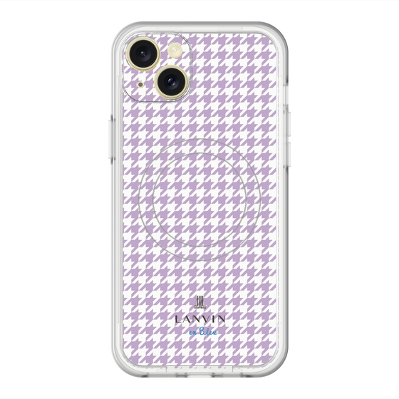 スリムプロテクションプレミアムケース with MagSafe［ Houndstooth Pattern Purple -with LANVIN en Bleu logo ランバン 千鳥格子柄 パープル ］