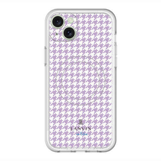 スリムプロテクションプレミアムケース with MagSafe［ Houndstooth Pattern Purple -with LANVIN en Bleu logo ランバン 千鳥格子柄 パープル ］