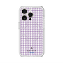 スリムプロテクションプレミアムケース with MagSafe［ Houndstooth Pattern Purple -with LANVIN en Bleu logo ランバン 千鳥格子柄 パープル ］