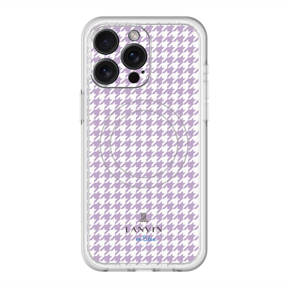 スリムプロテクションプレミアムケース with MagSafe［ Houndstooth Pattern Purple -with LANVIN en Bleu logo ランバン 千鳥格子柄 パープル ］
