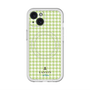スリムプロテクションプレミアムケース with MagSafe［ Houndstooth Pattern Green with LANVIN en Bleu logo- ランバン 千鳥格子柄 グリーン ］