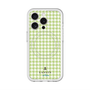 スリムプロテクションプレミアムケース with MagSafe［ Houndstooth Pattern Green with LANVIN en Bleu logo- ランバン 千鳥格子柄 グリーン ］