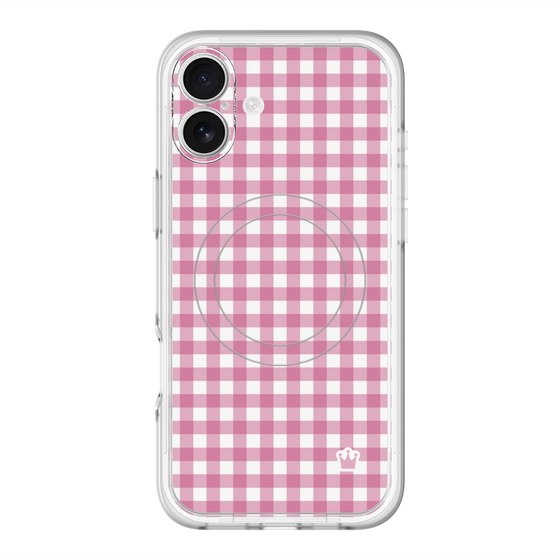 スリムプロテクションプレミアムケース with MagSafe［ Checkered Pink - ギンガムチェック ピンク ］