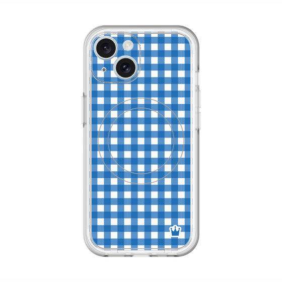 スリムプロテクションプレミアムケース with MagSafe［ Checkered Blue - ギンガムチェック ブルー ］