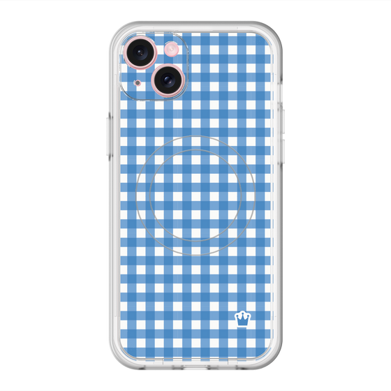 スリムプロテクションプレミアムケース with MagSafe［ Checkered Blue - ギンガムチェック ブルー ］