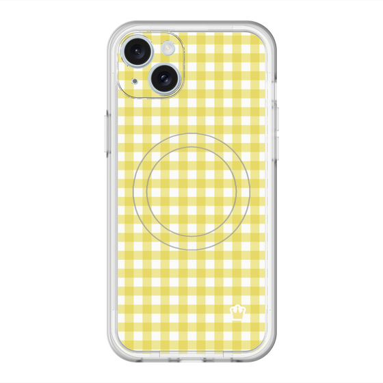 スリムプロテクションプレミアムケース with MagSafe［ Checkered Yellow - ギンガムチェック イエロー ］