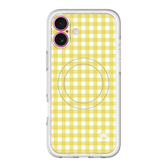 スリムプロテクションプレミアムケース with MagSafe［ Checkered Yellow - ギンガムチェック イエロー ］