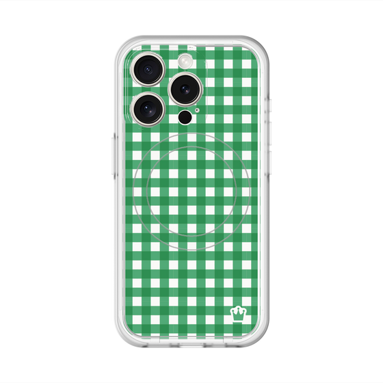 スリムプロテクションプレミアムケース with MagSafe［ Checkered Green - ギンガムチェック グリーン ］