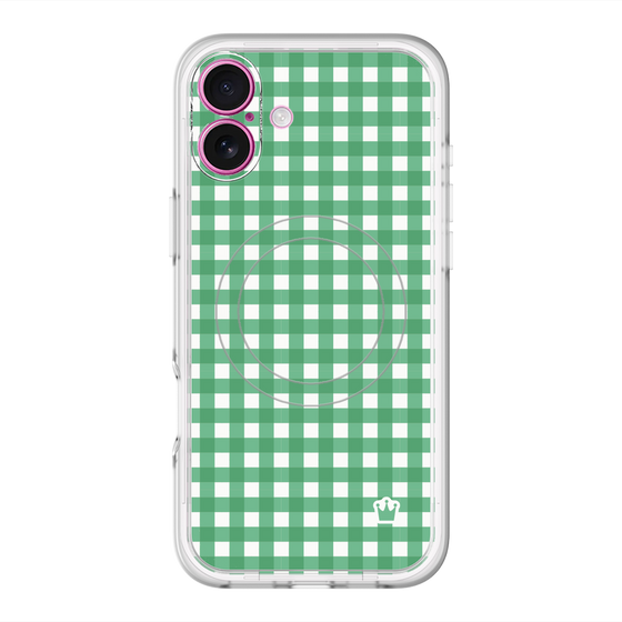 スリムプロテクションプレミアムケース with MagSafe［ Checkered Green - ギンガムチェック グリーン ］