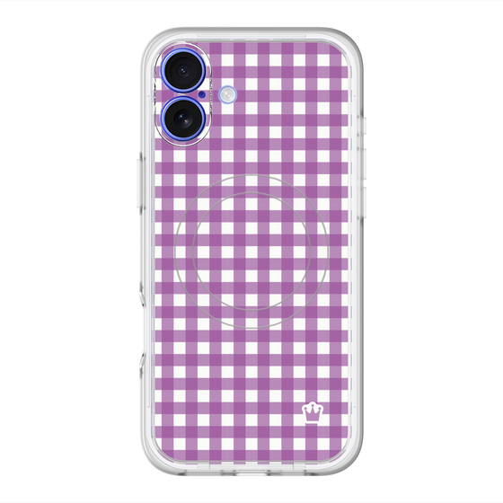 スリムプロテクションプレミアムケース with MagSafe［ Checkered Purple - ギンガムチェック パープル ］