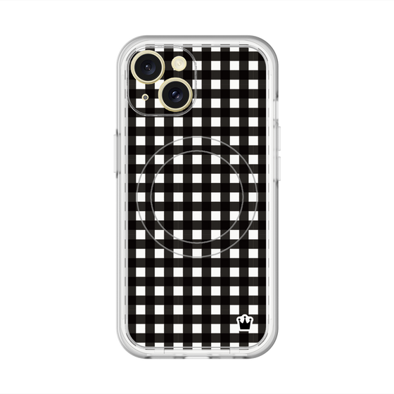 スリムプロテクションプレミアムケース with MagSafe［ Checkered Purple - ギンガムチェック ブラック ］