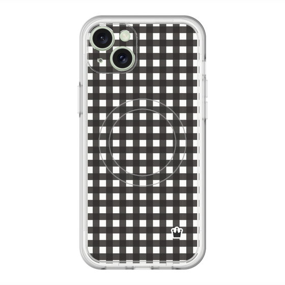 スリムプロテクションプレミアムケース with MagSafe［ Checkered Purple - ギンガムチェック ブラック ］