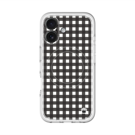 スリムプロテクションプレミアムケース with MagSafe［ Checkered Purple - ギンガムチェック ブラック ］