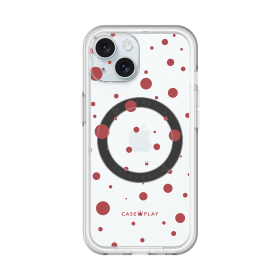 スリムプロテクションプレミアムケース with MagSafe［ Dippin dots Red - ディッピンドッツ レッド ］