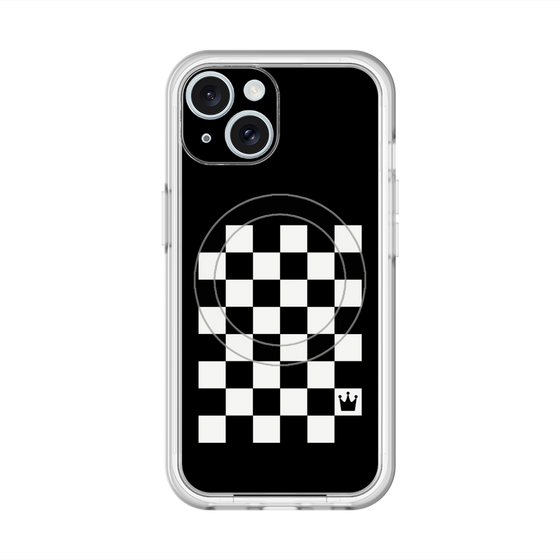 スリムプロテクションプレミアムケース with MagSafe［ Racing checkered flag - レーシングチェッカーフラッグ ］