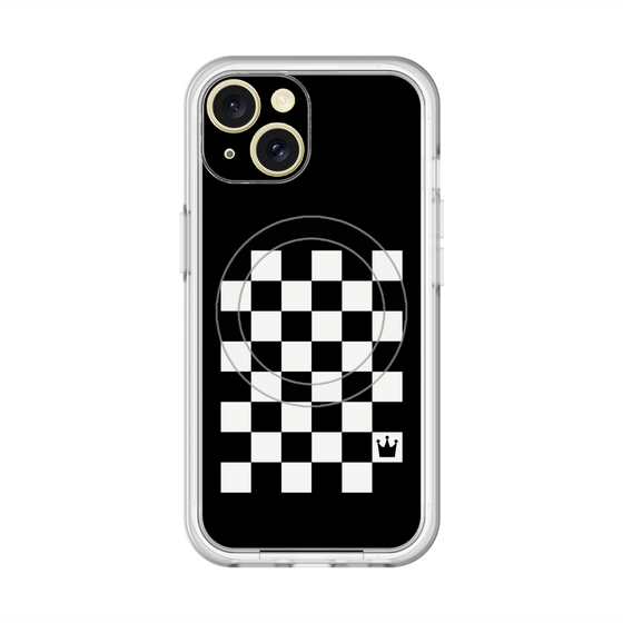スリムプロテクションプレミアムケース with MagSafe［ Racing checkered flag - レーシングチェッカーフラッグ ］