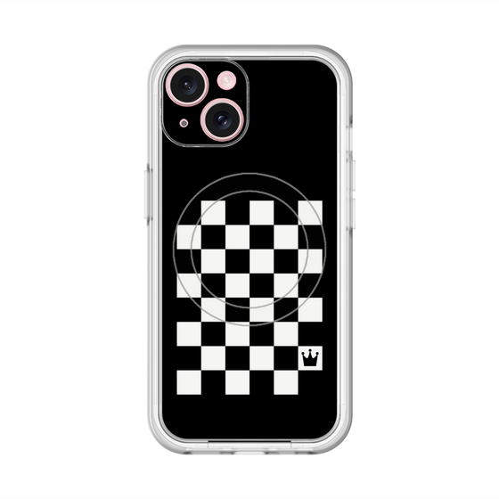 スリムプロテクションプレミアムケース with MagSafe［ Racing checkered flag - レーシングチェッカーフラッグ ］