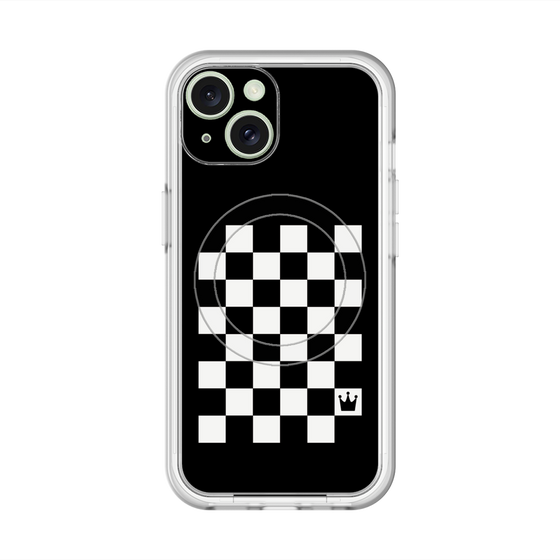 スリムプロテクションプレミアムケース with MagSafe［ Racing checkered flag - レーシングチェッカーフラッグ ］
