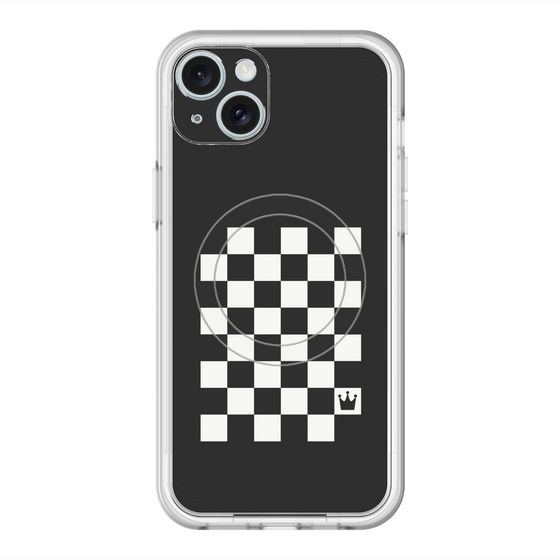スリムプロテクションプレミアムケース with MagSafe［ Racing checkered flag - レーシングチェッカーフラッグ ］