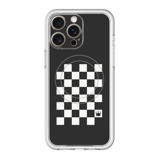 スリムプロテクションプレミアムケース with MagSafe［ Racing checkered flag - レーシングチェッカーフラッグ ］