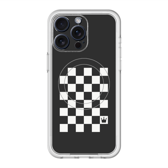 スリムプロテクションプレミアムケース with MagSafe［ Racing checkered flag - レーシングチェッカーフラッグ ］