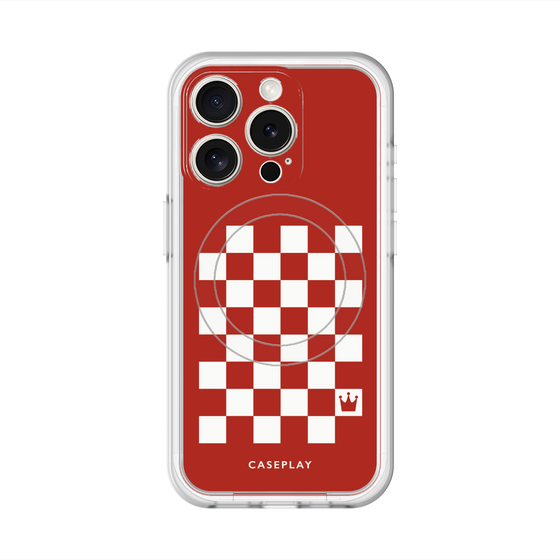 スリムプロテクションプレミアムケース with MagSafe［ Racing checkered flag Red - レーシングチェッカーフラッグ レッド ］