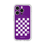 スリムプロテクションプレミアムケース with MagSafe［ Racing checkered flag Purple - レーシングチェッカーフラッグ パープル ］