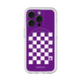 スリムプロテクションプレミアムケース with MagSafe［ Racing checkered flag Purple - レーシングチェッカーフラッグ パープル ］