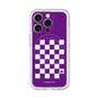 スリムプロテクションプレミアムケース with MagSafe［ Racing checkered flag Purple - レーシングチェッカーフラッグ パープル ］