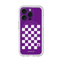 スリムプロテクションプレミアムケース with MagSafe［ Racing checkered flag Purple - レーシングチェッカーフラッグ パープル ］