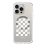 スリムプロテクションプレミアムケース with MagSafe［ Racing checkered flag White - レーシングチェッカーフラッグ ホワイト ］