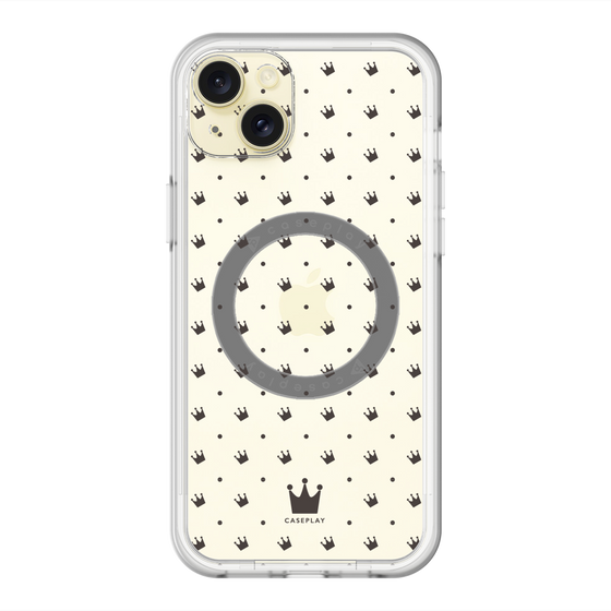スリムプロテクションプレミアムケース with MagSafe［ CASEPLAY Crown dots Black - ケースプレイ・クラウン・ドッツ ブラック ］