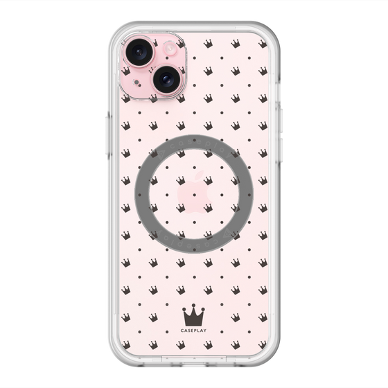 スリムプロテクションプレミアムケース with MagSafe［ CASEPLAY Crown dots Black - ケースプレイ・クラウン・ドッツ ブラック ］