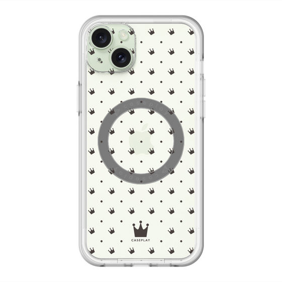 スリムプロテクションプレミアムケース with MagSafe［ CASEPLAY Crown dots Black - ケースプレイ・クラウン・ドッツ ブラック ］