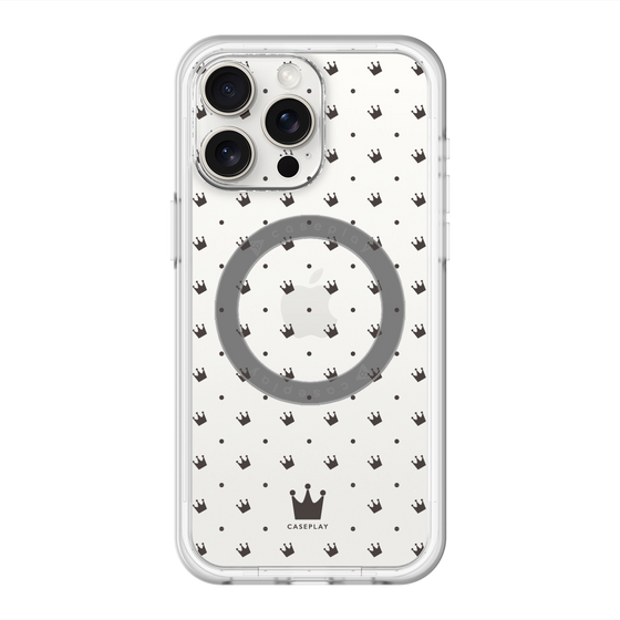 スリムプロテクションプレミアムケース with MagSafe［ CASEPLAY Crown dots Black - ケースプレイ・クラウン・ドッツ ブラック ］