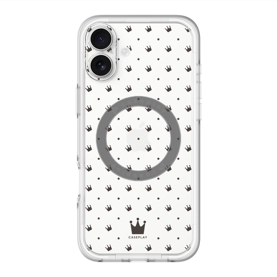 スリムプロテクションプレミアムケース with MagSafe［ CASEPLAY Crown dots Black - ケースプレイ・クラウン・ドッツ ブラック ］