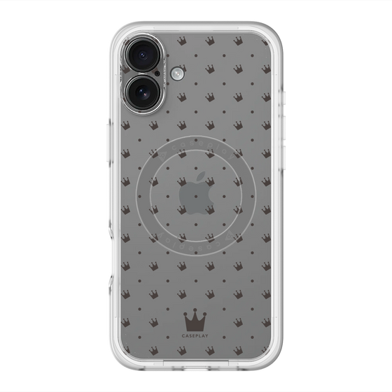 スリムプロテクションプレミアムケース with MagSafe［ CASEPLAY Crown dots Black - ケースプレイ・クラウン・ドッツ ブラック ］