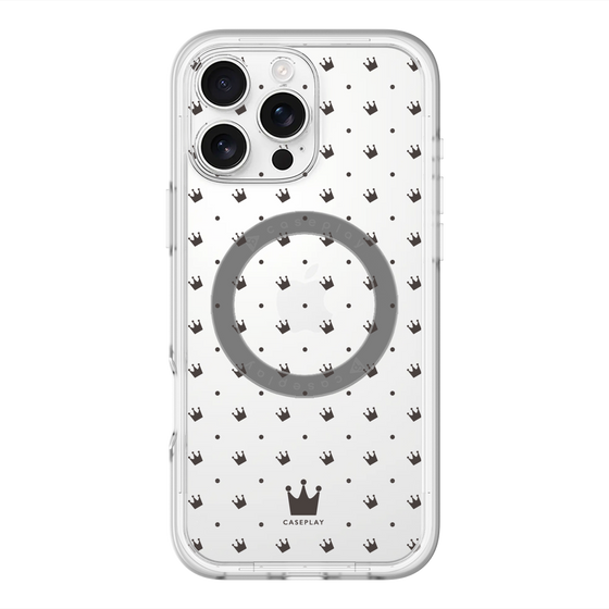 スリムプロテクションプレミアムケース with MagSafe［ CASEPLAY Crown dots Black - ケースプレイ・クラウン・ドッツ ブラック ］