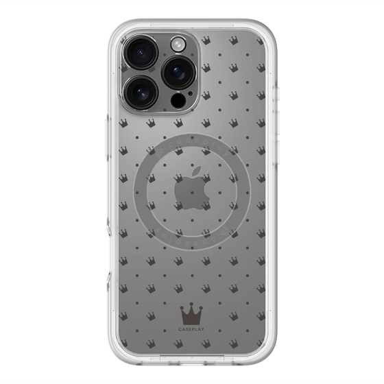 スリムプロテクションプレミアムケース with MagSafe［ CASEPLAY Crown dots Black - ケースプレイ・クラウン・ドッツ ブラック ］