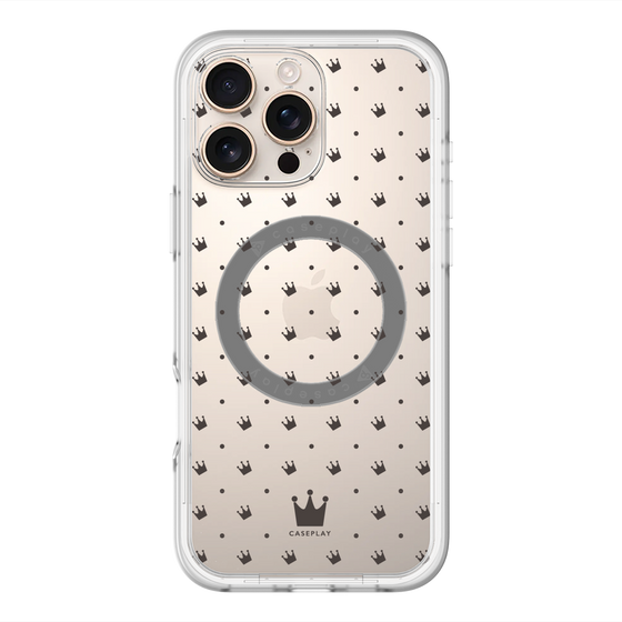 スリムプロテクションプレミアムケース with MagSafe［ CASEPLAY Crown dots Black - ケースプレイ・クラウン・ドッツ ブラック ］