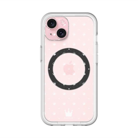 スリムプロテクションプレミアムケース with MagSafe［ CASEPLAY Crown dots White - ケースプレイ・クラウン・ドッツ ホワイト ］