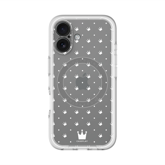 スリムプロテクションプレミアムケース with MagSafe［ CASEPLAY Crown dots White - ケースプレイ・クラウン・ドッツ ホワイト ］