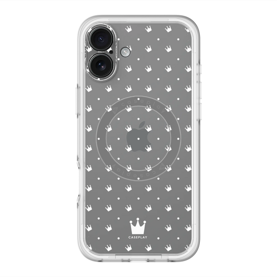 スリムプロテクションプレミアムケース with MagSafe［ CASEPLAY Crown dots White - ケースプレイ・クラウン・ドッツ ホワイト ］