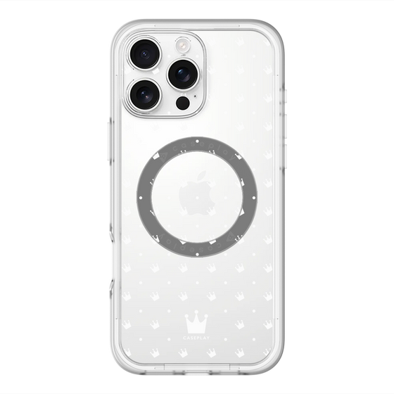 スリムプロテクションプレミアムケース with MagSafe［ CASEPLAY Crown dots White - ケースプレイ・クラウン・ドッツ ホワイト ］